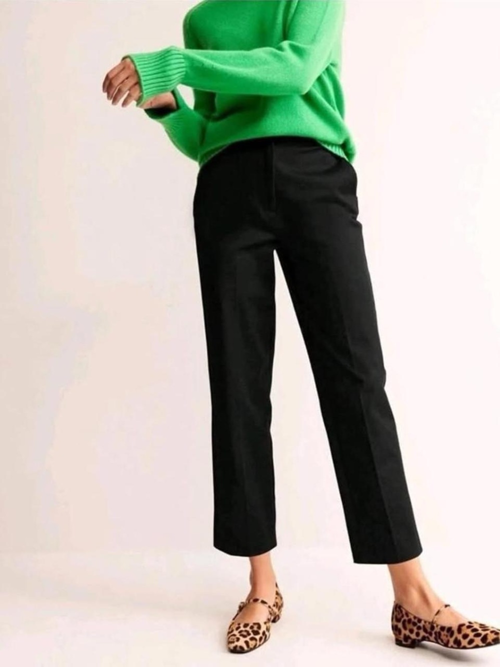 Boden Black Bi-Stretch Tapered Leg Trouser